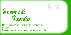 henrik hanko business card